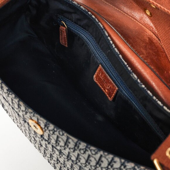 Christian Dior Street Chic Columbus Avenue Blue Logo-Jacquard Shoulder Bag - Picture 14 of 16